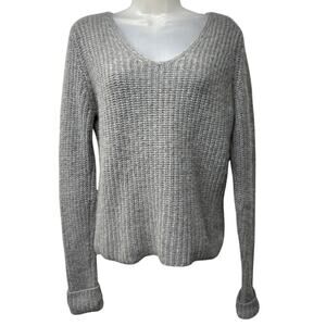 Rosanna Gray 100% Cashmere Sweater Size Large V-Neck Luxury Soft Coastal